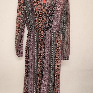 Chelsea & Violet Multicolor Floral Long Sleeve Maxi Dress